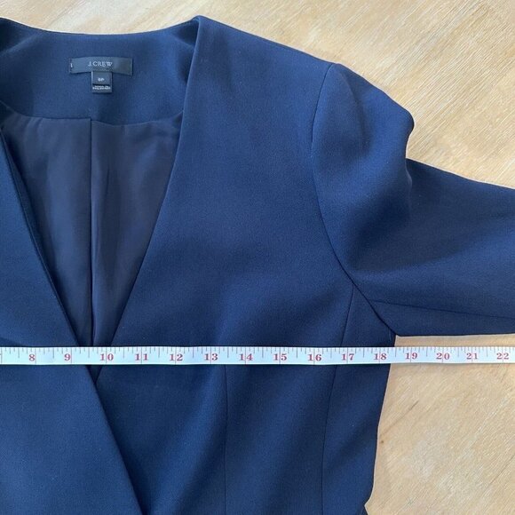 J Crew Women’s Navy Blue Long Sleeve Double Breasted Blazer Suit Jacket Size 8P - Picture 14 of 15